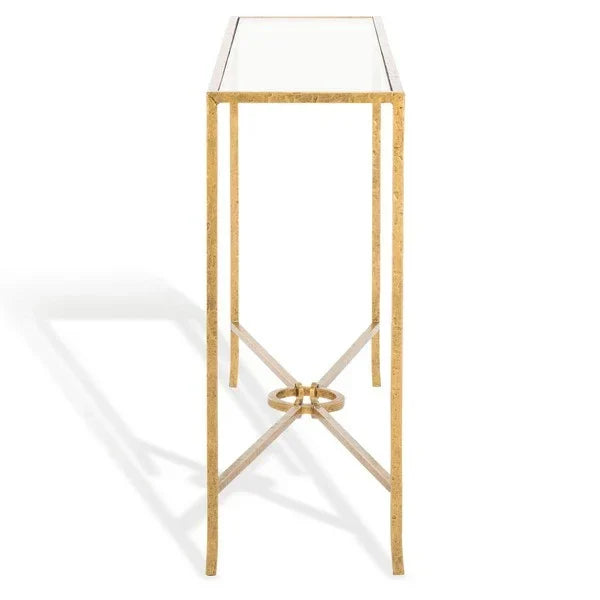 Tauri Forged Metal Console Table in Brass - The Mayfair Hall