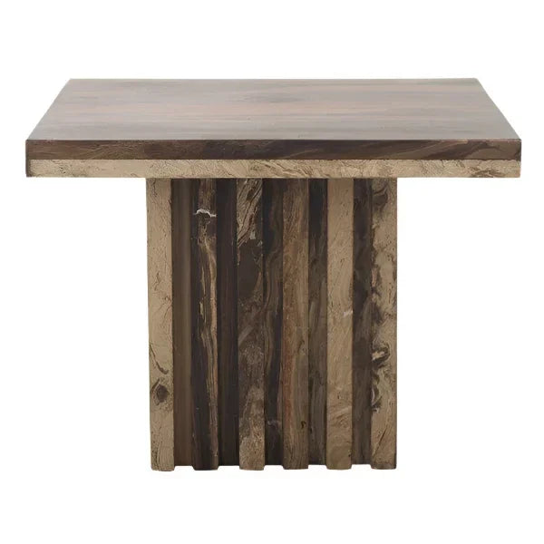 Olivia Marble Tall Accent Table in Brown - The Mayfair Hall