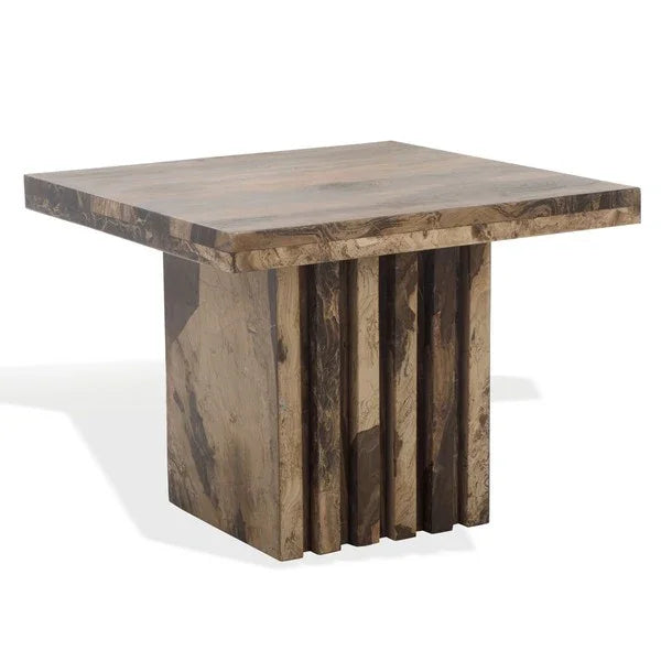 Olivia Marble Tall Accent Table in Brown - The Mayfair Hall