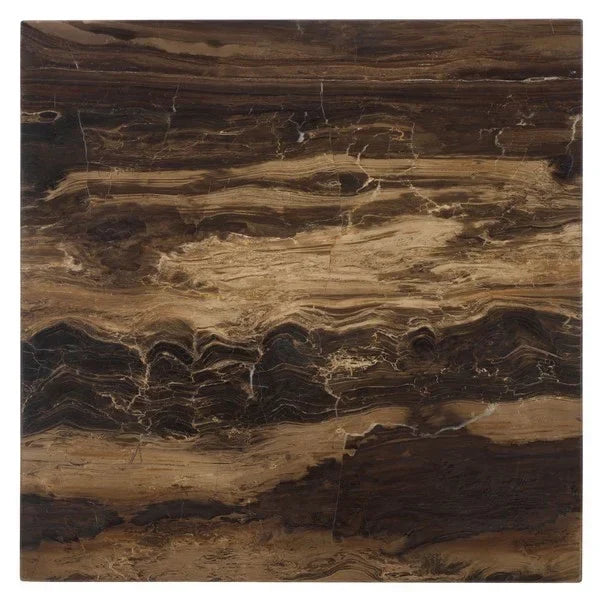 Olivia Marble Tall Accent Table in Brown - The Mayfair Hall