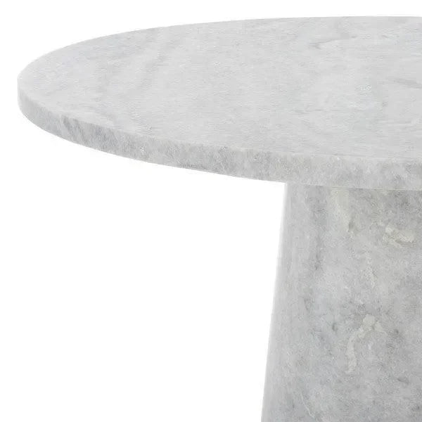 Valentia Marble Accent Table in Light Gray - The Mayfair Hall
