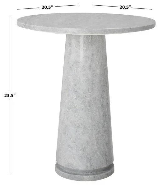 Valentia Marble Accent Table in Light Gray - The Mayfair Hall