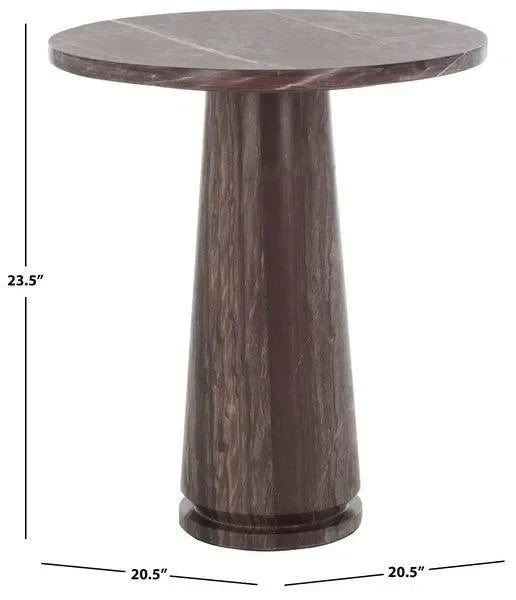 Valentia Marble Accent Table in Maroon - The Mayfair Hall