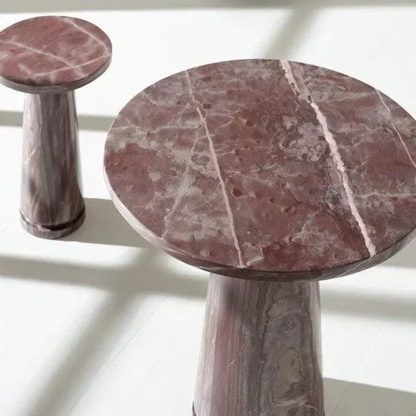Valentia Marble Accent Table in Maroon - The Mayfair Hall