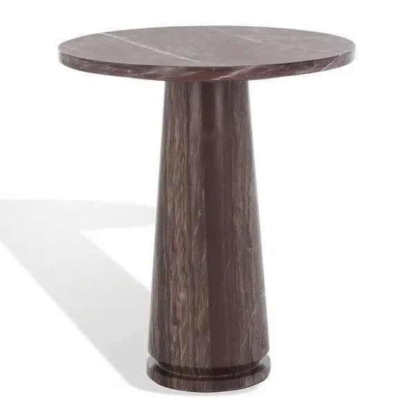 Valentia Marble Accent Table in Maroon - The Mayfair Hall