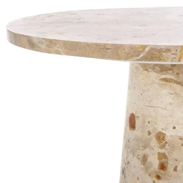 Valentia Marble Accent Table in Beige - The Mayfair Hall