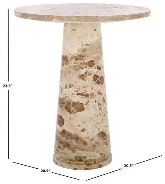 Valentia Marble Accent Table in Beige - The Mayfair Hall
