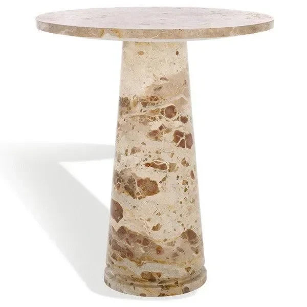 Valentia Marble Accent Table in Beige - The Mayfair Hall