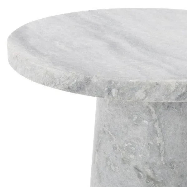 Valentia Marble Accent Table in Light Gray - The Mayfair Hall