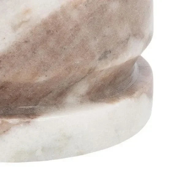 Valentia Marble Accent Table in White/Brown - The Mayfair Hall