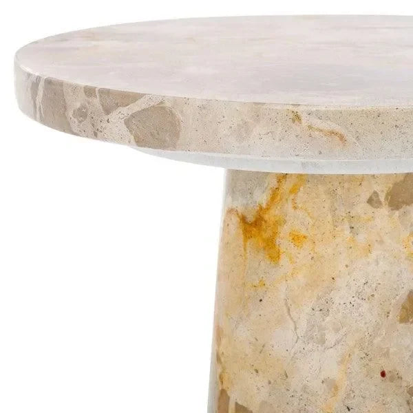 Valentia Marble Accent Table in Beige - The Mayfair Hall