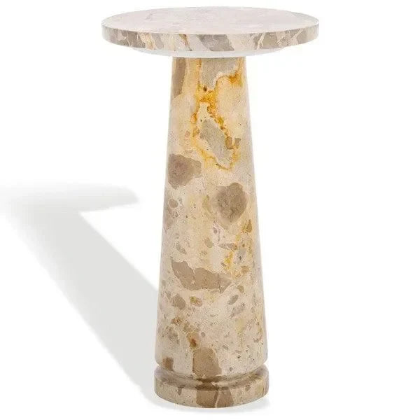 Valentia Marble Accent Table in Beige - The Mayfair Hall