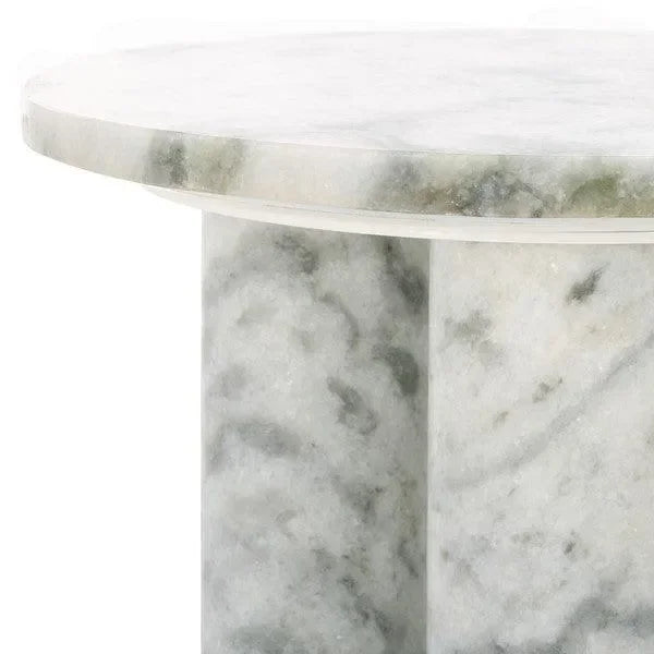 Giabella Marble Accent Table in White - The Mayfair Hall
