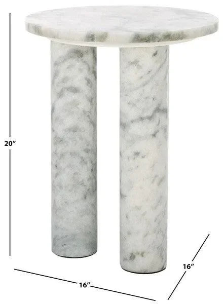 Giabella Marble Accent Table in White - The Mayfair Hall