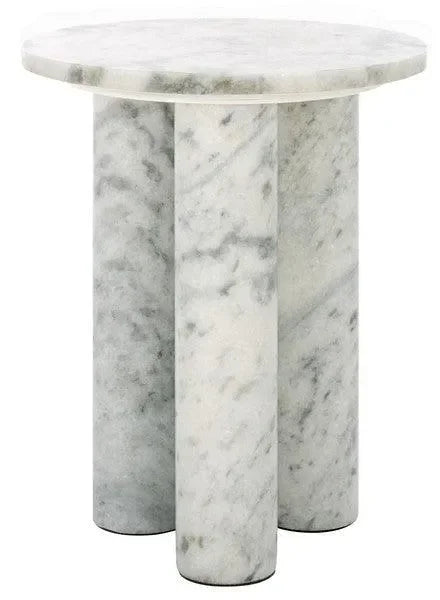 Giabella Marble Accent Table in White - The Mayfair Hall