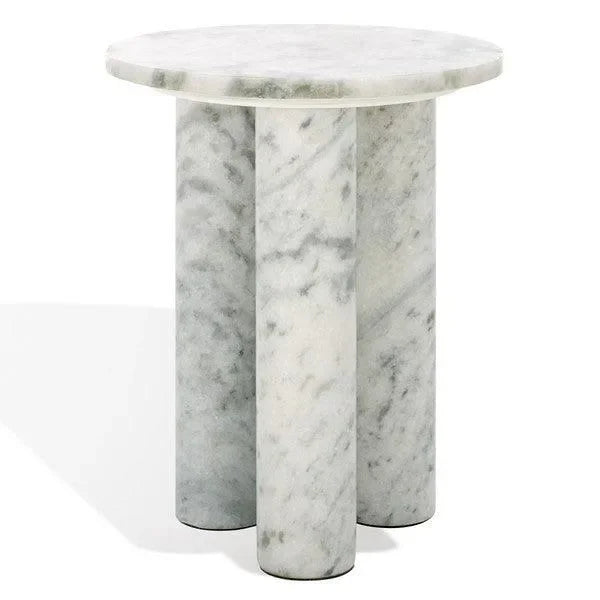 Giabella Marble Accent Table in White - The Mayfair Hall