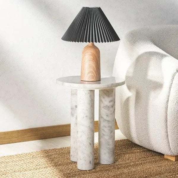 Giabella Marble Accent Table in White - The Mayfair Hall