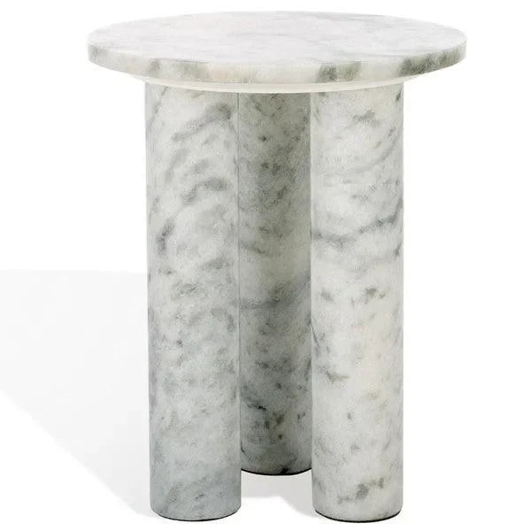Giabella Marble Accent Table in White - The Mayfair Hall