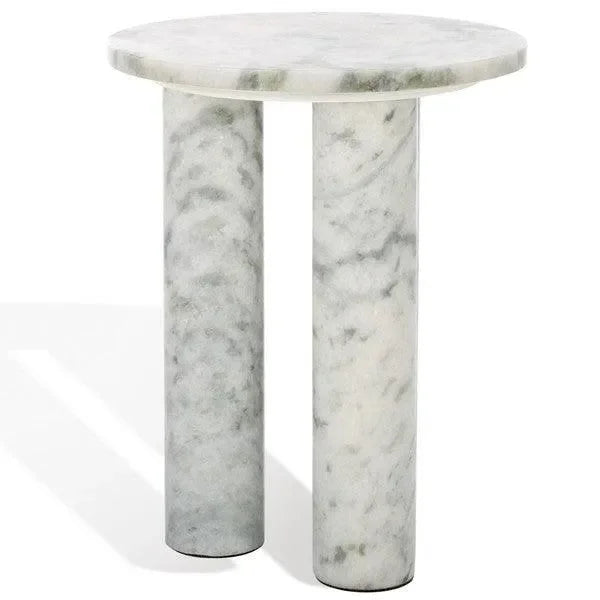 Giabella Marble Accent Table in White - The Mayfair Hall