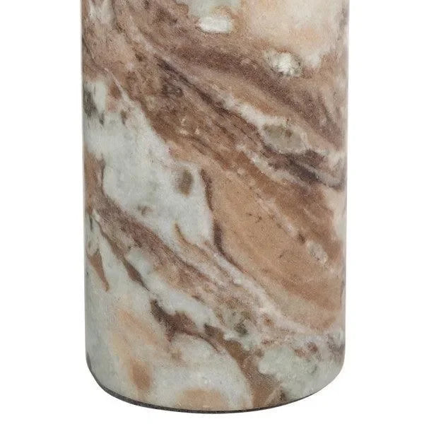 Giabella Marble Accent Table in White and Brown with 3 Leg - The Mayfair Hall