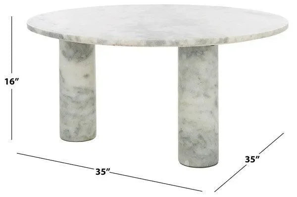 Giabella Marble Coffee Table in White - The Mayfair Hall