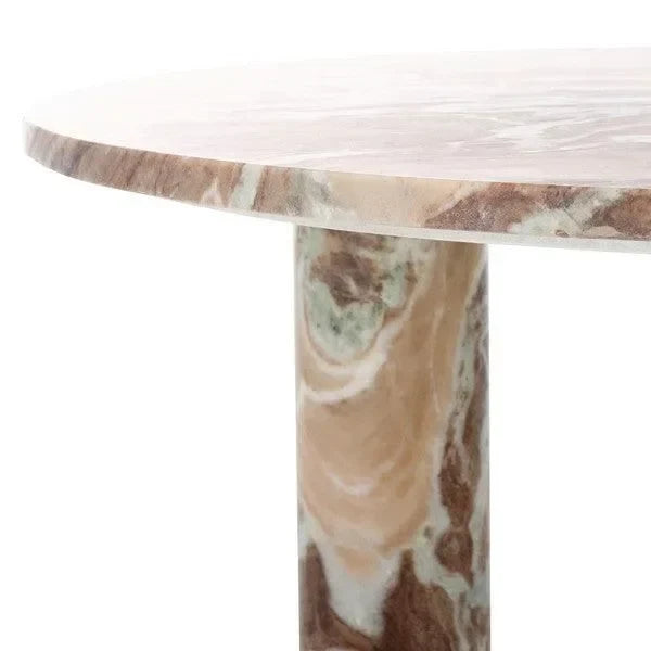 Giabella Marble Coffee Table in White and Brown - The Mayfair Hall