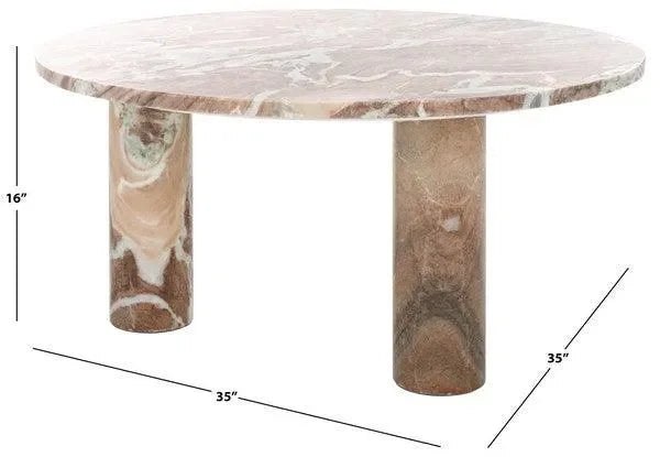 Giabella Marble Coffee Table in White and Brown - The Mayfair Hall