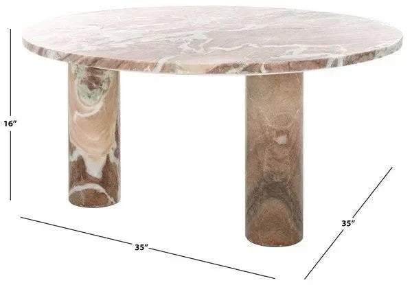 Giabella Marble Coffee Table in White and Brown - The Mayfair Hall