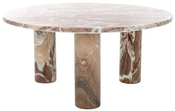 Giabella Marble Coffee Table in White and Brown - The Mayfair Hall