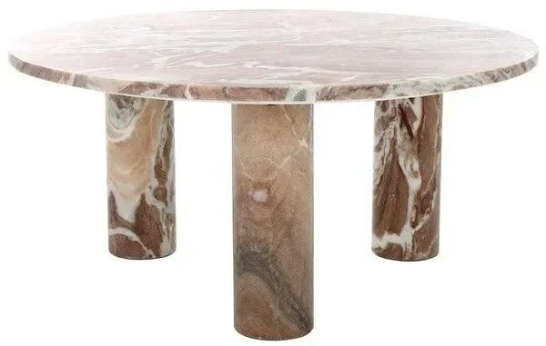 Giabella Marble Coffee Table in White and Brown - The Mayfair Hall