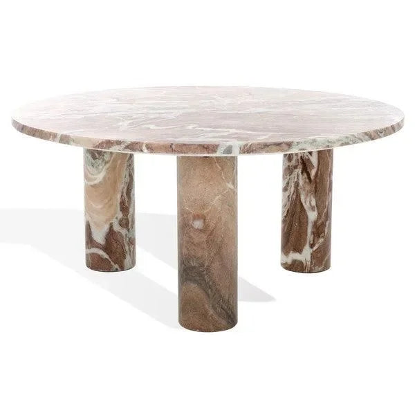 Giabella Marble Coffee Table in White and Brown - The Mayfair Hall