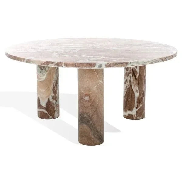 Giabella Marble Coffee Table in White and Brown - The Mayfair Hall