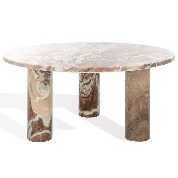 Giabella Marble Coffee Table in White and Brown - The Mayfair Hall