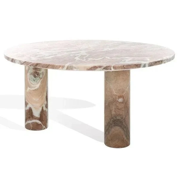 Giabella Marble Coffee Table in White and Brown - The Mayfair Hall