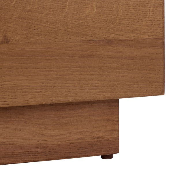 Lilybelle Wood Nightstand in Walnut with Black Marble Top