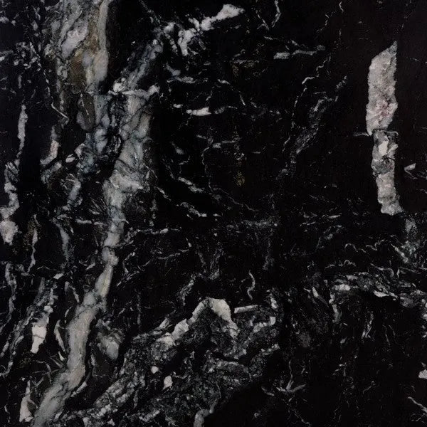 Lilybelle Wood Nightstand in Walnut with Black Marble Top