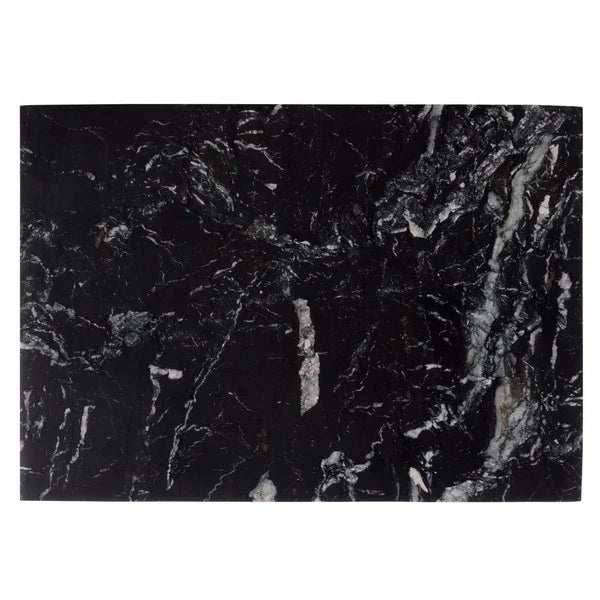 Lilybelle Wood Nightstand in Walnut with Black Marble Top