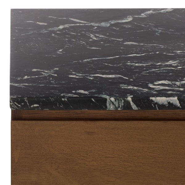 Lilybelle 4 Wood Drawer Dressser with Black Marble Top