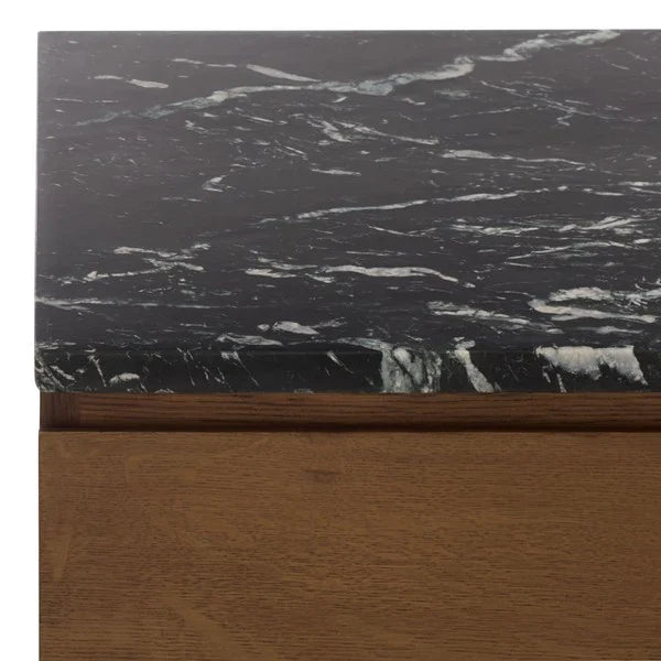 Lilybelle 4 Wood Drawer Dressser with Black Marble Top