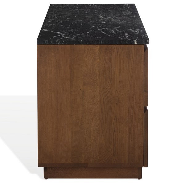 Lilybelle 4 Wood Drawer Dressser with Black Marble Top