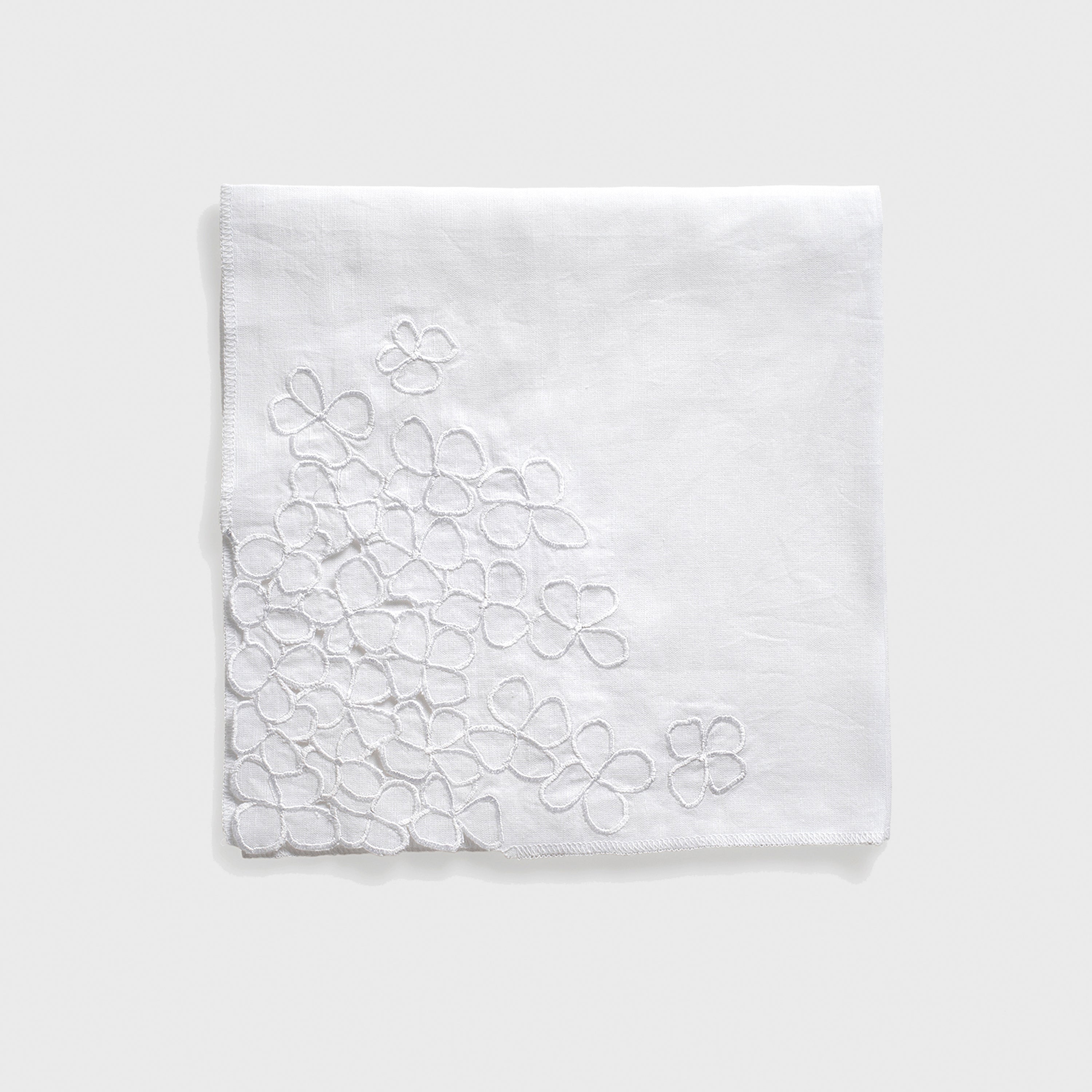 Hydrangea dinner napkins, white, set of two