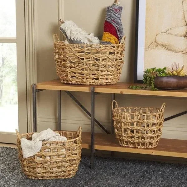 Langdon Rattan Baskets in Natural (Set of 3) - The Mayfair Hall