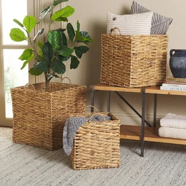 Howell Rattan Baskets in Natural (Set of 3) - The Mayfair Hall