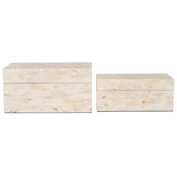 Safavieh Sabryna Champagne Mother of Pearl Boxes - Set of 2