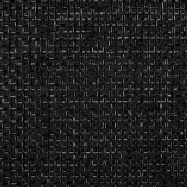 Isaiah Rattan Storage Unit in Black with 2 Tier Shelves - The Mayfair Hall