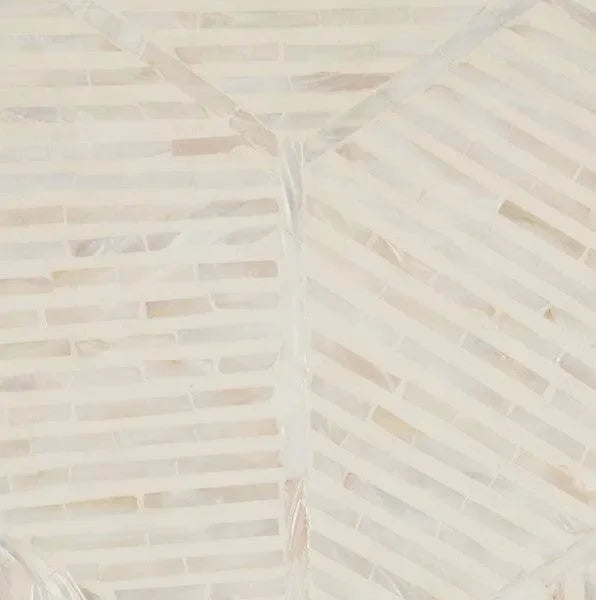 Kiely Wood Stool in Champagne Faux Mother Of Pearl - The Mayfair Hall
