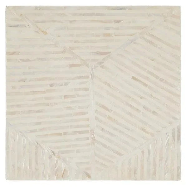 Kiely Wood Stool in Champagne Faux Mother Of Pearl - The Mayfair Hall