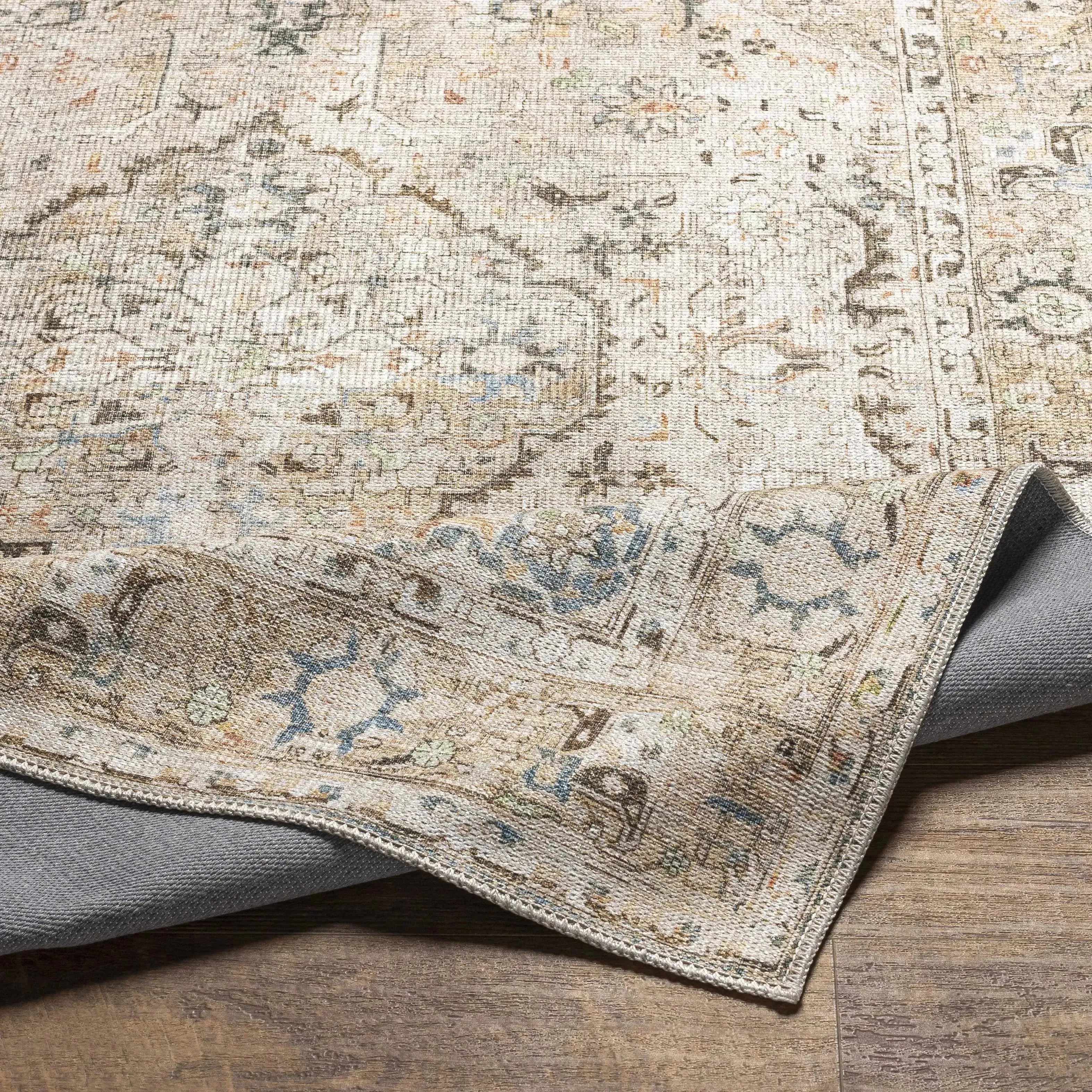 Brown Standon Vintage Washable Area Rug - The Mayfair Hall