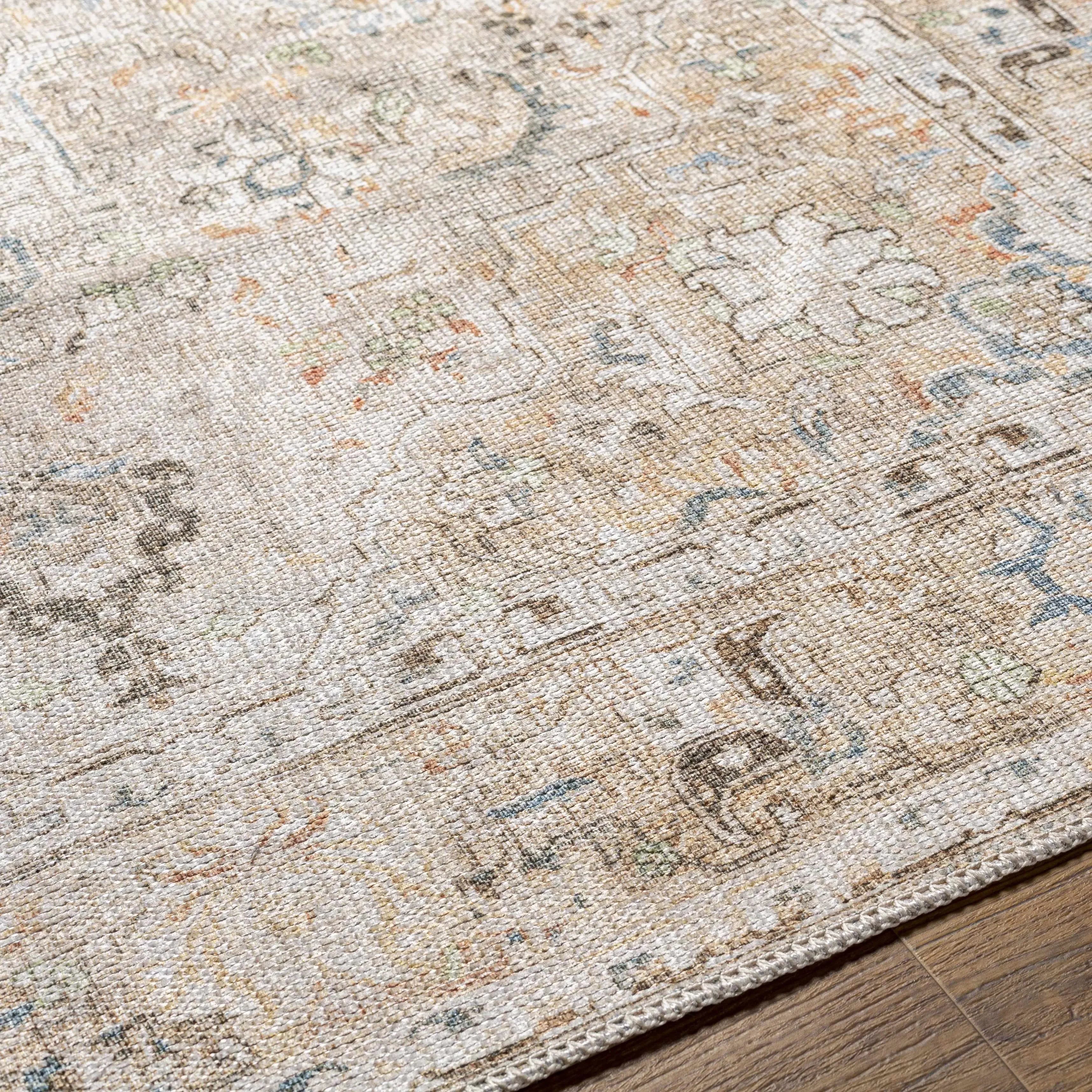Brown Standon Vintage Washable Area Rug - The Mayfair Hall