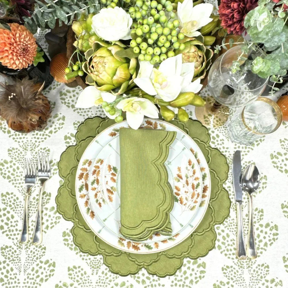 Lillian Cotton Napkin in Sage (Set of 4) - The Mayfair Hall
